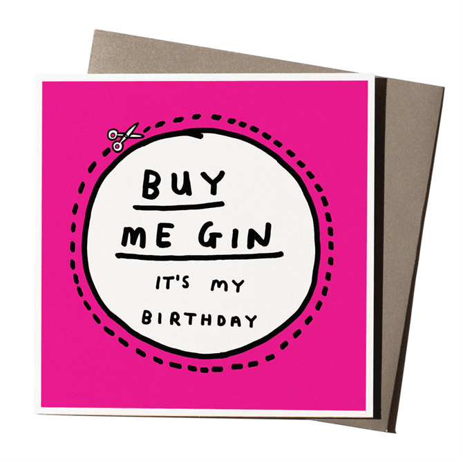 USTUDIO Buy Me Gin It's My Birthday Card